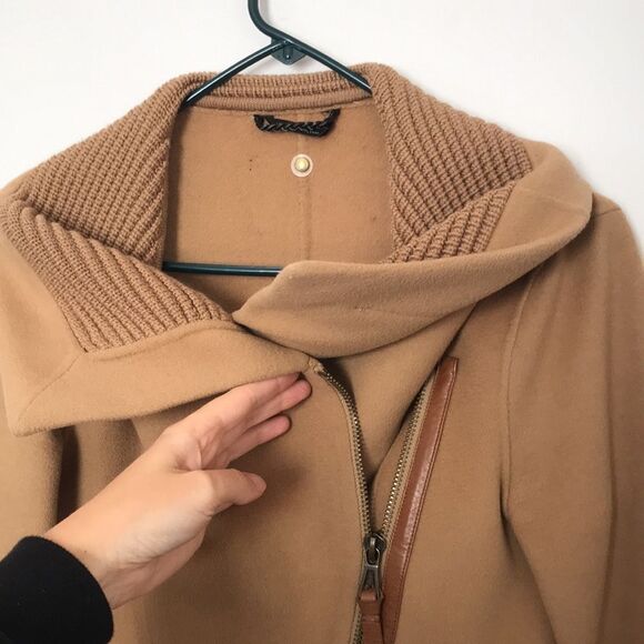 Mackage wool camel leather trim coat S - Picture 4 of 11